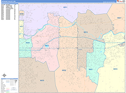 Spokane Valley Wall Map Color Cast Style 2026